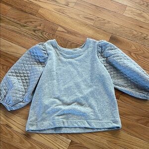 Kids Gray Quilted Sleeve Top